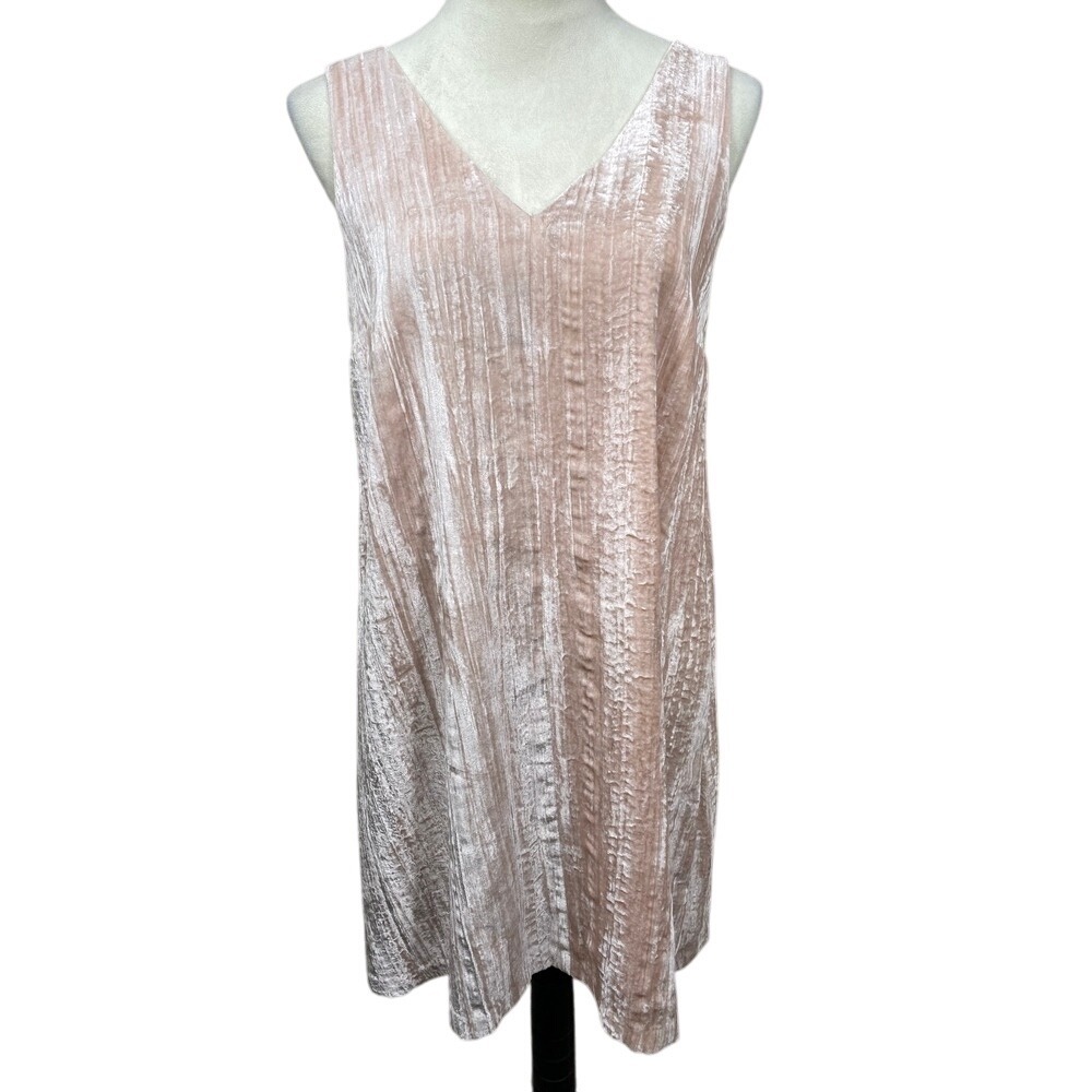 LOFT Crush‎ Pink Velvet Dress Sleeveless V-Neck Casual Party Balletcore Size 6